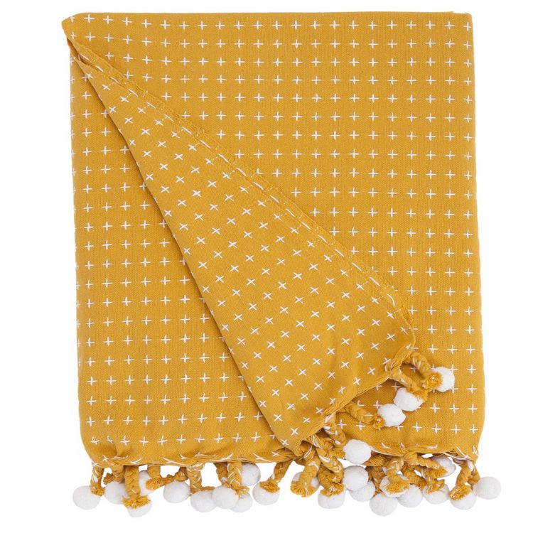 FUTURE HOME Plaid polycoton curry et blanc avec pompons 125x150cm Offres ???? FUTURE HOME Plaid Polycoton Curry Et Blanc Avec Pompons 125x150cm ???? -Jardin Privé Shop unnamed file 2835