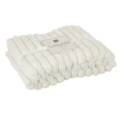 Le moins cher 😀 Paris Prix Plaid Design Uni Corduroy 130x180cm Blanc 👏