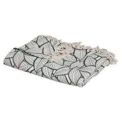 Nouveau 🌟 Jeté De Lit Imprimé Palma 160x2200cm Vert & Beige 👏