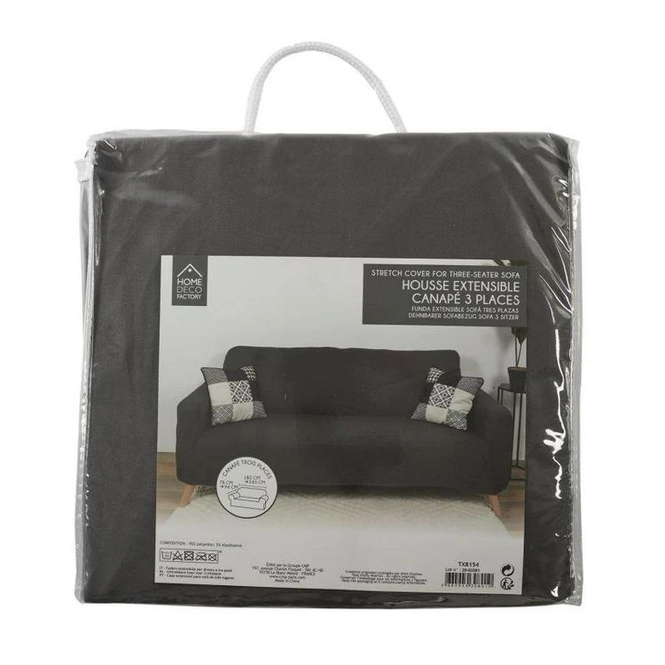 Nouveau ❤️ Paris Prix Housse De Canapé 3 Places Extensible 80x230cm Gris ✨ 4 Nouveau ❤️ Paris Prix Housse De Canapé 3 Places Extensible 80x230cm Gris ✨ – Image 2