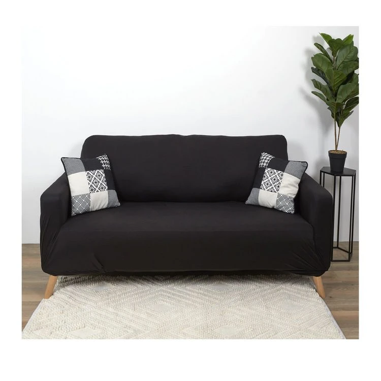 Coupon 🎉 The Home Deco Factory Housse Extensible Pour Canapé 2 Places - Noir - 170 X 80 Cm 🔔 4 Coupon 🎉 The Home Deco Factory Housse Extensible Pour Canapé 2 Places - Noir - 170 X 80 Cm 🔔 – Image 2