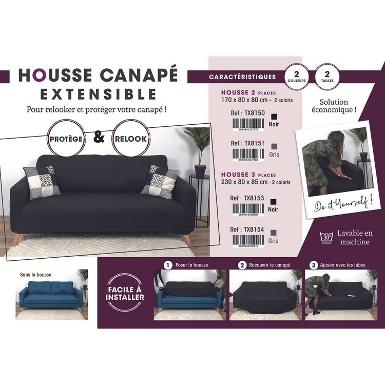 The Home Deco Factory Housse extensible pour canapé 2 places - Noir - 170 x 80 cm Coupon ???? The Home Deco Factory Housse Extensible Pour Canapé 2 Places - Noir - 170 X 80 Cm ???? -Jardin Privé Shop unnamed file 3039