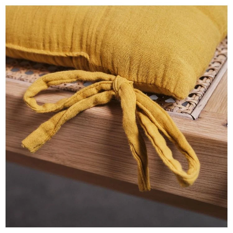 Offres ✨ TODAY Galette De Chaise Unie Matelassée En Gaze De Coton INDIAN FLOWERS 🤩 5 Offres ✨ TODAY Galette De Chaise Unie Matelassée En Gaze De Coton INDIAN FLOWERS 🤩 – Image 3