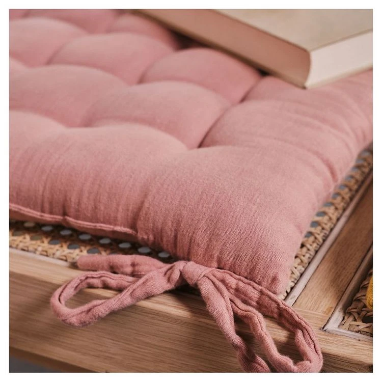 Offres ✨ TODAY Galette De Chaise Unie Matelassée En Gaze De Coton INDIAN FLOWERS 🤩 8 Offres ✨ TODAY Galette De Chaise Unie Matelassée En Gaze De Coton INDIAN FLOWERS 🤩 – Image 6