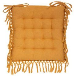 Budget ❤️ Galette De Chaise Macramé 40x40cm Jaune Ocre ✨