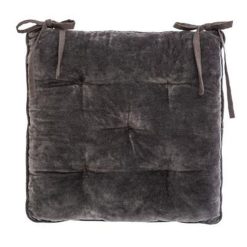 De gros ???? Galette De Chaise En Velours Zada 38x38cm Gris ????