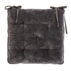 De gros 😍 Galette De Chaise En Velours Zada 38x38cm Gris 😍