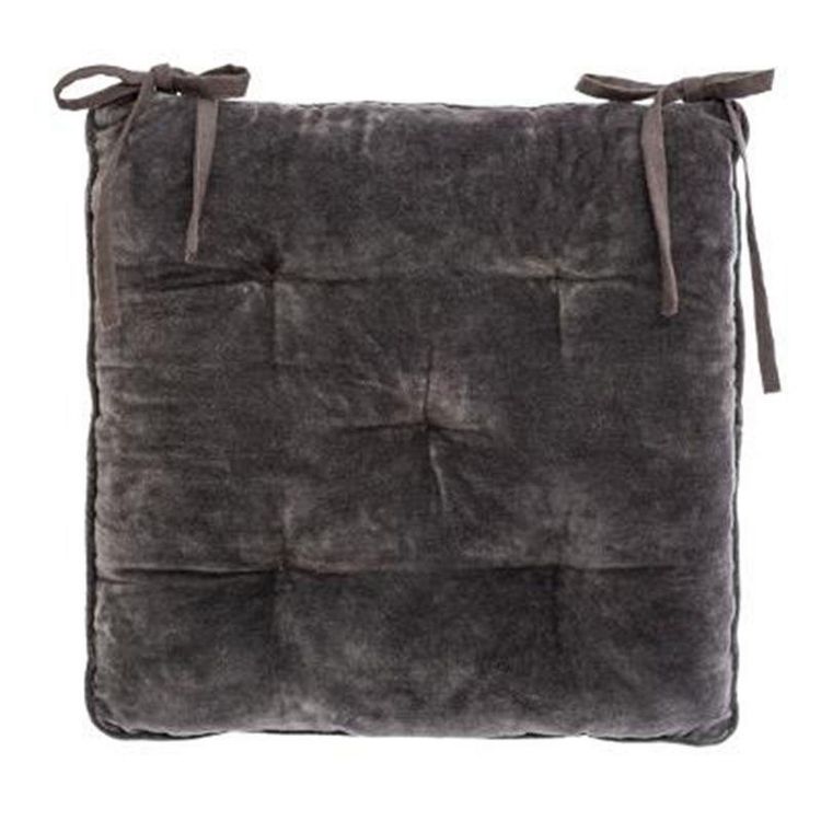 Galette de Chaise en Velours Zada 38x38cm Gris De gros ???? Galette De Chaise En Velours Zada 38x38cm Gris ???? -Jardin Privé Shop unnamed file 3175