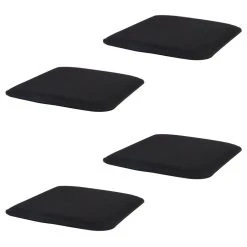 Budget 🎁 IDIMEX Lot De 4 Coussins D'assise Antidérapants GRACE, Galettes De Chaises En Feutre Noir De Format Carré Avec Picots En Caoutchouc Noir 😀