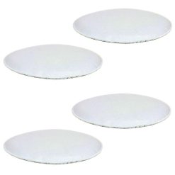 Offres ???? IDIMEX Lot De 4 Coussins D'assise LESLIE, Galettes De Chaises En Feutre Blanc De Format Rond Avec Picots Antidérapants En Caoutchouc ✨