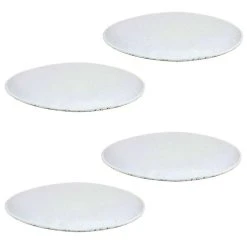 Offres 🌟 IDIMEX Lot De 4 Coussins D'assise LESLIE, Galettes De Chaises En Feutre Blanc De Format Rond Avec Picots Antidérapants En Caoutchouc ✨
