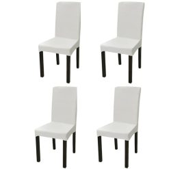 Promo ⌛ VIDAXL Housse De Chaise Droite Extensible 4 Pcs Creme ????
