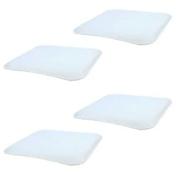 Coupon 🧨 IDIMEX Lot De 4 Coussins D'assise Antidérapants GRACE, Galettes De Chaises En Feutre Blanc De Format Carré Avec Picots En Caoutchouc Noir 👍