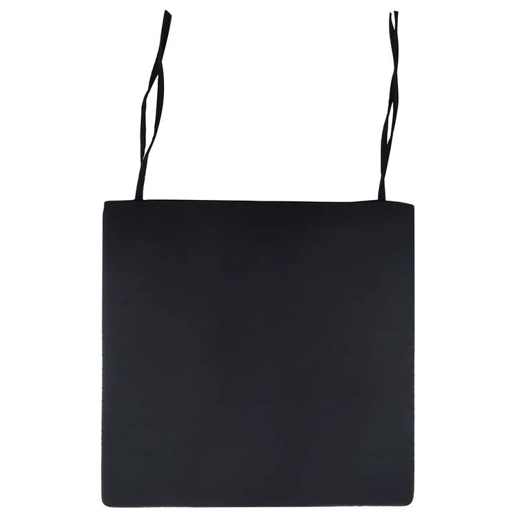 Meilleure affaire 😀 IDIMEX Lot De 4 Coussins D'assise AMATA Galettes De Chaises De Salle à Manger De Format Carré, Avec Ficelles D'attache, Coloris Noir 😀 4 Meilleure affaire 😀 IDIMEX Lot De 4 Coussins D'assise AMATA Galettes De Chaises De Salle à Manger De Format Carré, Avec Ficelles D'attache, Coloris Noir 😀 – Image 2