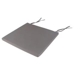 Budget 🔥 IDIMEX Lot De 4 Coussins D'assise AMATA Galettes De Chaises De Salle à Manger De Format Carré, Avec Ficelles D'attache, Coloris Gris Clair ⌛