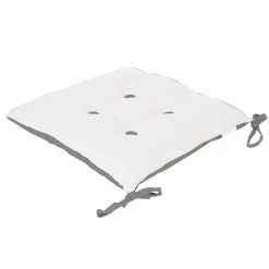 Vente flash 🌟 Soleil D'ocre Dessus De Chaise En Coton Boudoir - 40 X 40 Cm - Blanc Et Gris ⭐