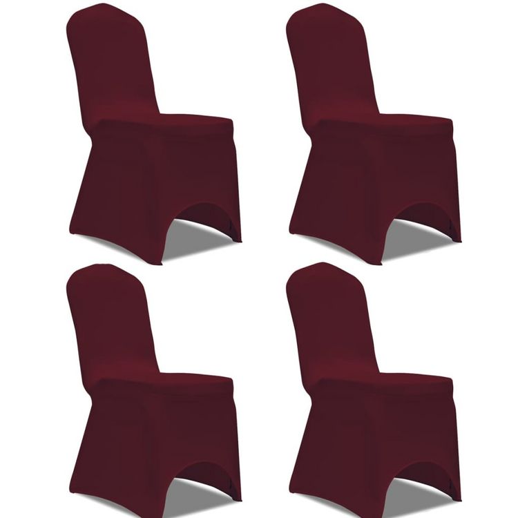 VIDAXL Housse de chaise extensible 4 pcs Bordeaux De gros ???? VIDAXL Housse De Chaise Extensible 4 Pcs Bordeaux ???? -Jardin Privé Shop unnamed file 3290