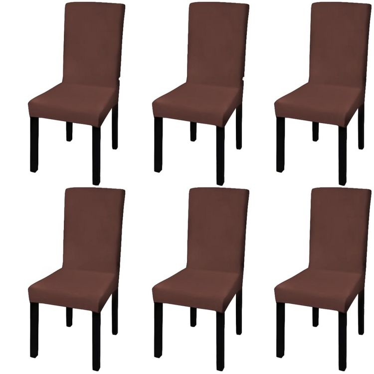 VIDAXL Housse de chaise droite extensible 6 pcs marron De gros ???? VIDAXL Housse De Chaise Droite Extensible 6 Pcs Marron ✔️ -Jardin Privé Shop unnamed file 3367