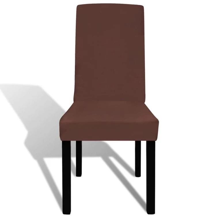 De gros 🔔 VIDAXL Housse De Chaise Droite Extensible 6 Pcs Marron ✔️ 5 De gros 🔔 VIDAXL Housse De Chaise Droite Extensible 6 Pcs Marron ✔️ – Image 3