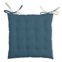 Nouveau ???? Lovely Casa Lot De 4 Galettes De Chaise 16 Points 40x40 Duo Pétrole Lin Coton ????