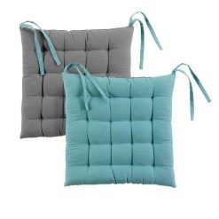 Offres ✔️ Paris Prix Galette De Chaise Initia 40x40cm Bleu & Anthracite ????