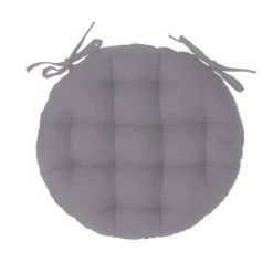 Grosses soldes 👍 ATMOSPHERA Lot 2x Galette De Chaise Ronde Alix - Diam. 38 Cm - Gris 🔔