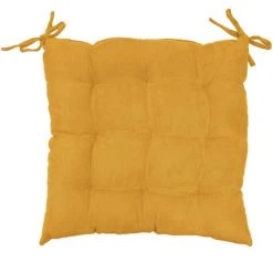 Bon marché 🥰 Paris Prix Galette De Chaise Suédine 40x40cm Jaune 🔥