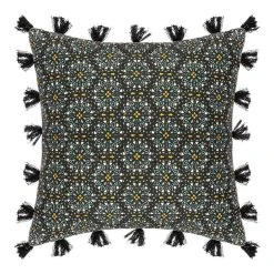 Vente flash 🥰 ATMOSPHERA Housse De Coussin Rosace Pompons 40x40 Cm ⌛