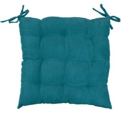 Le moins cher ⌛ Paris Prix Galette De Chaise Suédine 40x40cm Bleu Pétrole ????