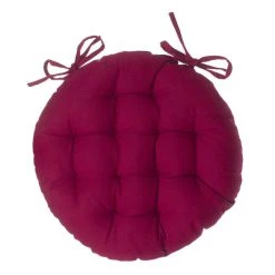 Nouveau 🎁 TOILINUX Lot 2x Galette De Chaise Ronde Alix - Diam. 38 Cm - Rouge 👏