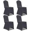 Sortie ???? VIDAXL Housse De Chaise Extensible 4 Pcs Anthracite ????