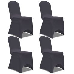 Sortie ???? VIDAXL Housse De Chaise Extensible 4 Pcs Anthracite ????