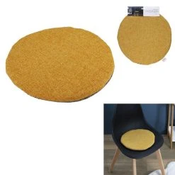 Remise 🧨 TOILINUX Lot De 6 Galettes De Chaises Rondes - Diamètre 34 Cm - Jaune Moutarde ⭐ -Jardin Privé Shop unnamed file 3680