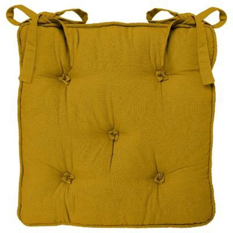 Meilleure affaire 💯 Galette De Chaise 5 Boutons 40x40cm Ocre 👏 3 Meilleure affaire 💯 Galette De Chaise 5 Boutons 40x40cm Ocre 👏