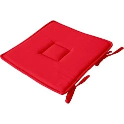 Nouveau 🔔 Galette De Chaise Uni Effet Bachette - 40 X 40 Cm - Rouge 🔥