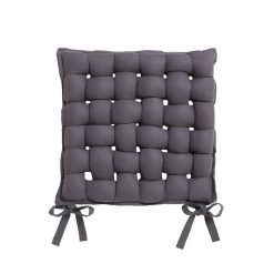 De gros ⌛ Today Galette De Chaise Tressée - 40 X 40 Cm - Gris Foncé ????