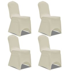 Vente flash ???? VIDAXL Housse De Chaise Extensible 4 Pcs Creme ????