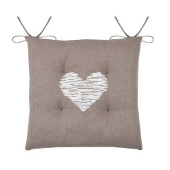 Grosses soldes ⭐ Lovely Casa Lot De 4 Galettes De Chaise 4 Points 38x38 Meane Taupe Coton ????