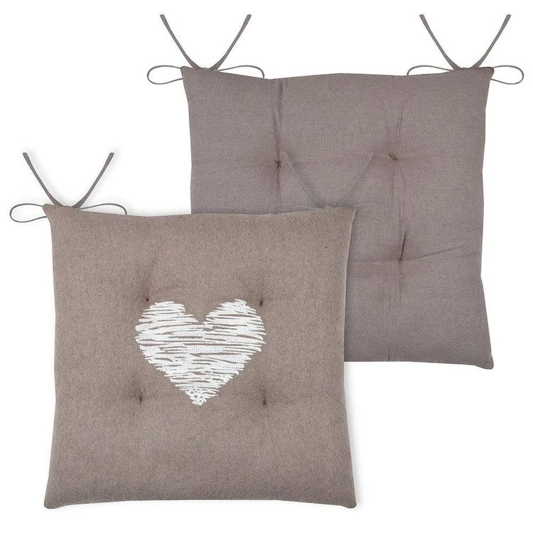 Grosses soldes ⭐ Lovely Casa Lot De 4 Galettes De Chaise 4 Points 38x38 Meane Taupe Coton 🎁 4 Grosses soldes ⭐ Lovely Casa Lot De 4 Galettes De Chaise 4 Points 38x38 Meane Taupe Coton 🎁 – Image 2