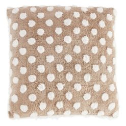 Sortie ???? ACTUEL Coussin Déco En Sherpa Pois/uni BOULE DE NEIGE ⭐