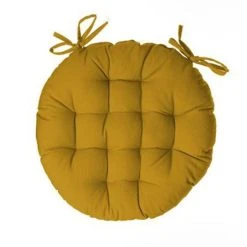 Tout neuf 😉 Galette De Chaise Ronde Leana 38cm Ocre 🧨