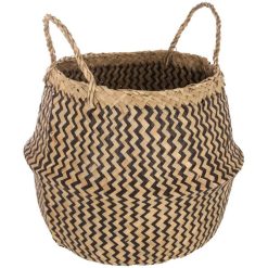 Sortie ???? ATMOSPHERA Panier De Rangement Pliable à Anses Seagrass 40cm Noir & Naturel ⭐