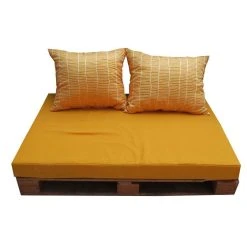 Tout neuf 👍 Jardin Privé Ensemble 3 Coussins Palette 1190x800x100 Cm Curcuma SUEDE ✨