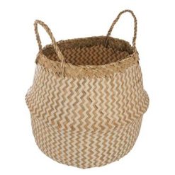 Vente flash ???? Panier De Rangement Pliable à Anses Seagrass Motif Blanc ????