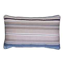 Bon marché ???? ACTUEL Coussin Déco Déhoussable En Coton Motif Rayures Finition Passepoil ⌛