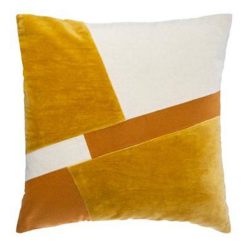 Tout neuf ???? Coussin Déco En Velours Patch 40x40cm Ocre ????