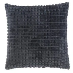 Coupon 🌟 Paris Prix Coussin Déco En Flanelle Quincy 40x40cm Anthracite 😀
