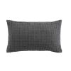 Vente flash ???? Paris Prix Coussin Déco Gaufrette 30x50cm Anthracite ????