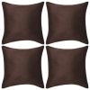 Vente flash ???? VIDAXL Housse De Coussin 4 Pcs 80 X 80 Cm Polyester Faux Daim Marron ????