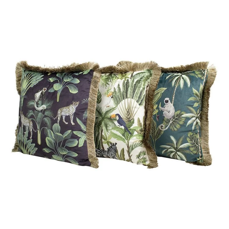 Nouveau ✨ Coussin Déco Frange 45x45cm Panthère Noire 🎁 5 Nouveau ✨ Coussin Déco Frange 45x45cm Panthère Noire 🎁 – Image 3